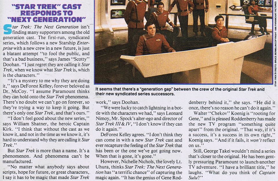 A Star Trek stábjának reakciója Az új nemzedékre – interjú 1987-ből